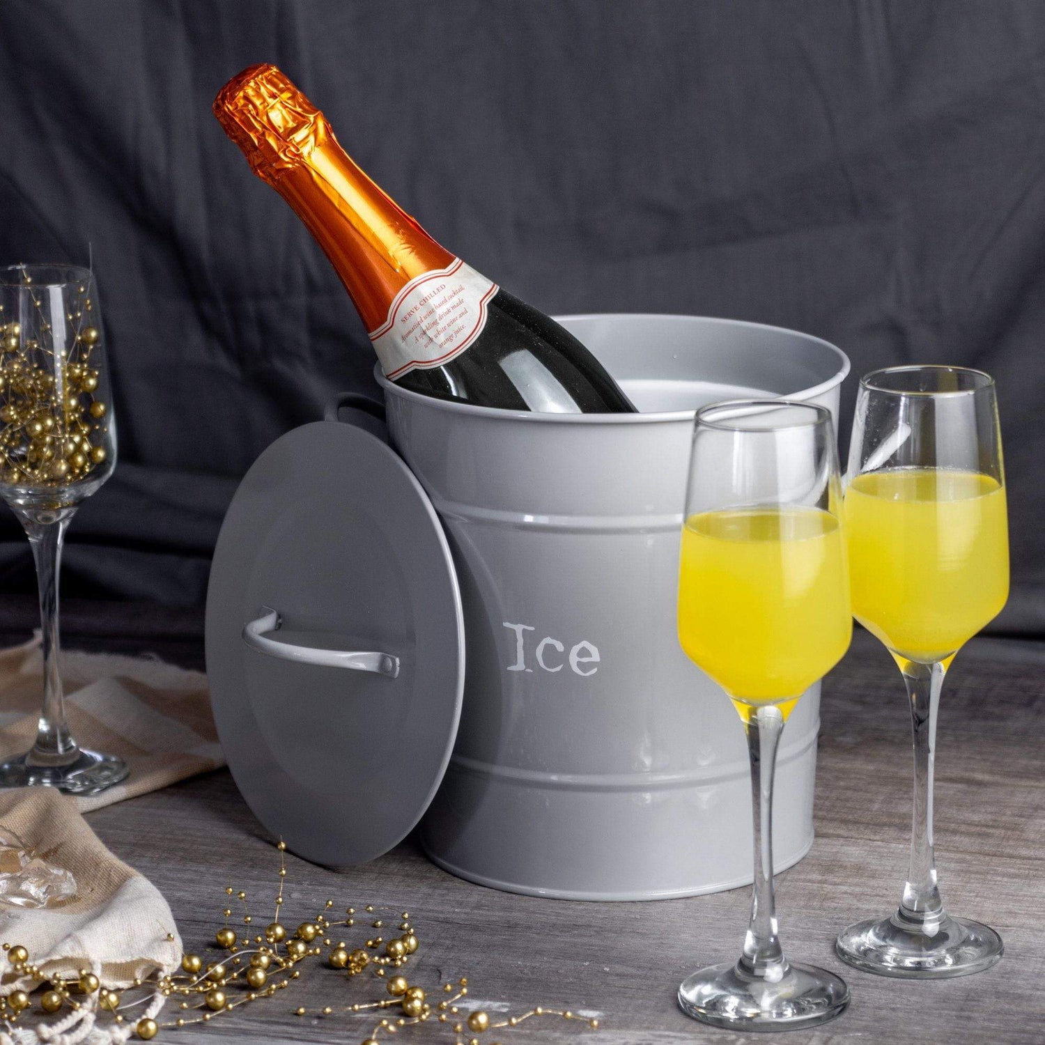 Harbour Housewares Ice Bucket with Lid &amp; Scoop