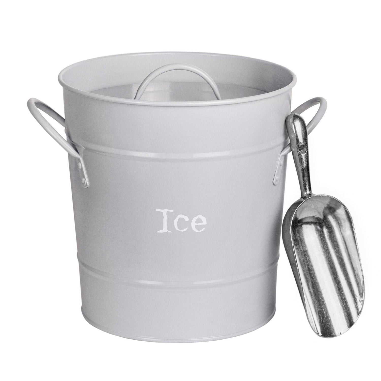 Harbour Housewares Ice Bucket with Lid &amp; Scoop Grey