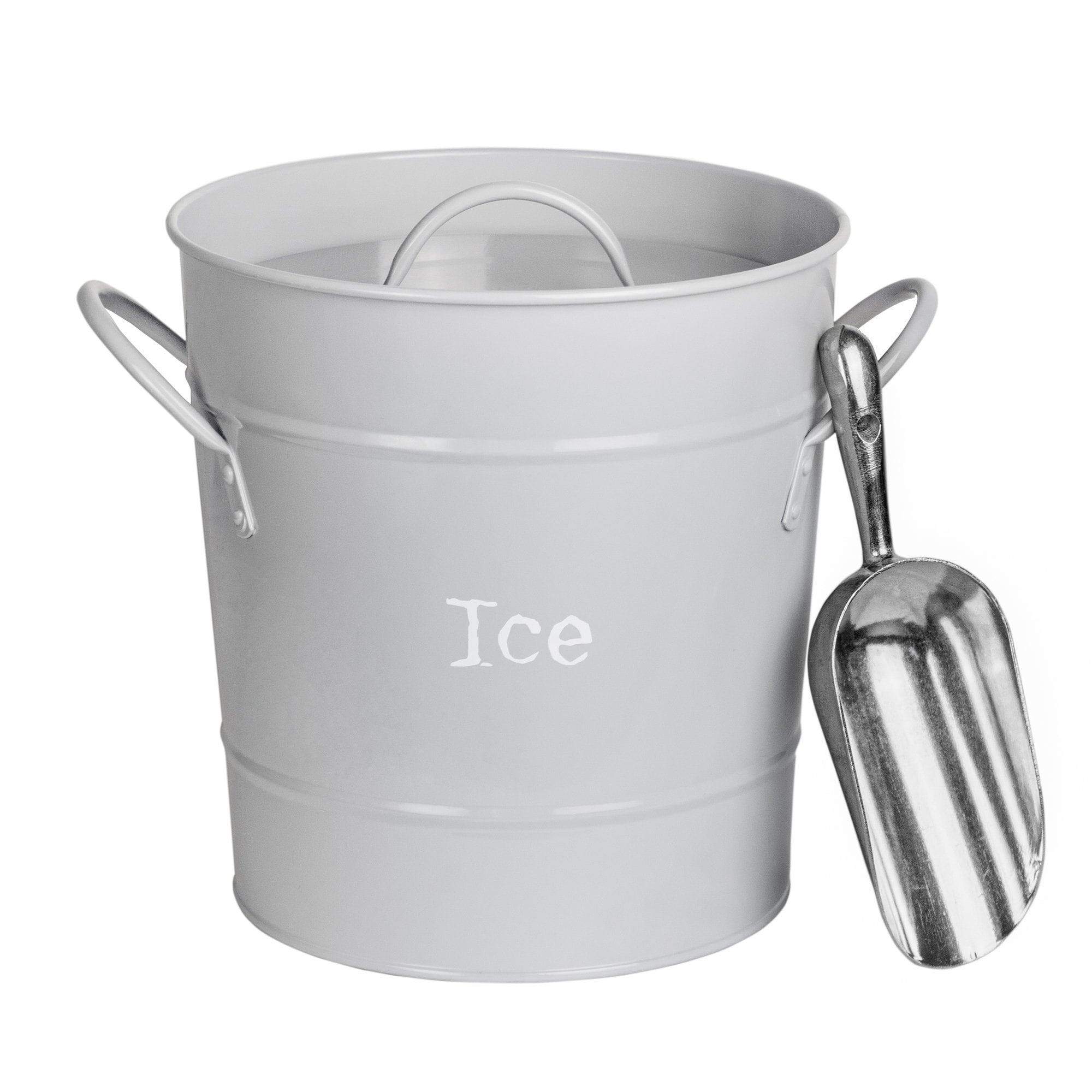 Harbour Housewares Ice Bucket with Lid &amp; Scoop Grey