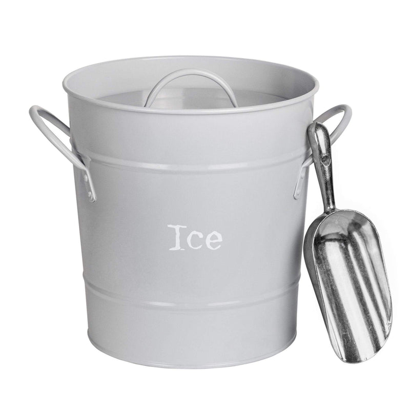 Harbour Housewares Ice Bucket with Lid & Scoop Grey