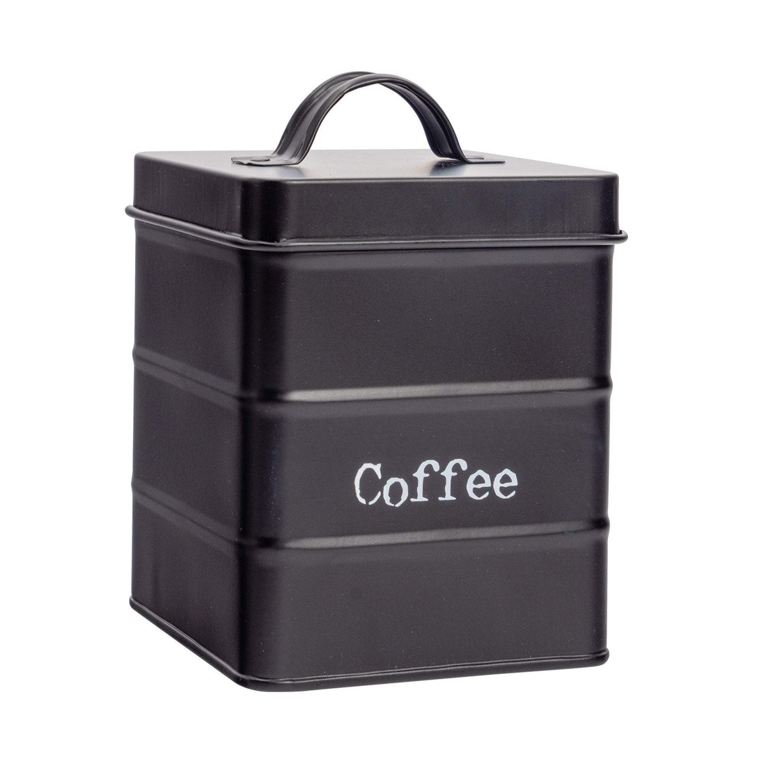 Harbour Housewares Vintage Metal Kitchen Coffee Canister - Black