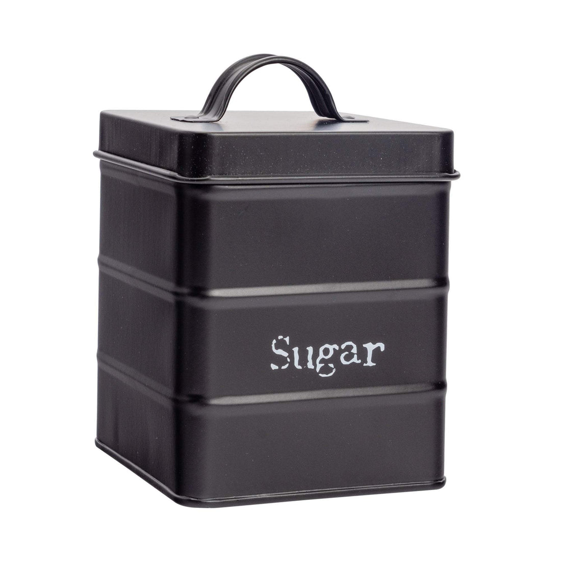 Harbour Housewares Vintage Metal Kitchen Sugar Canister - Black