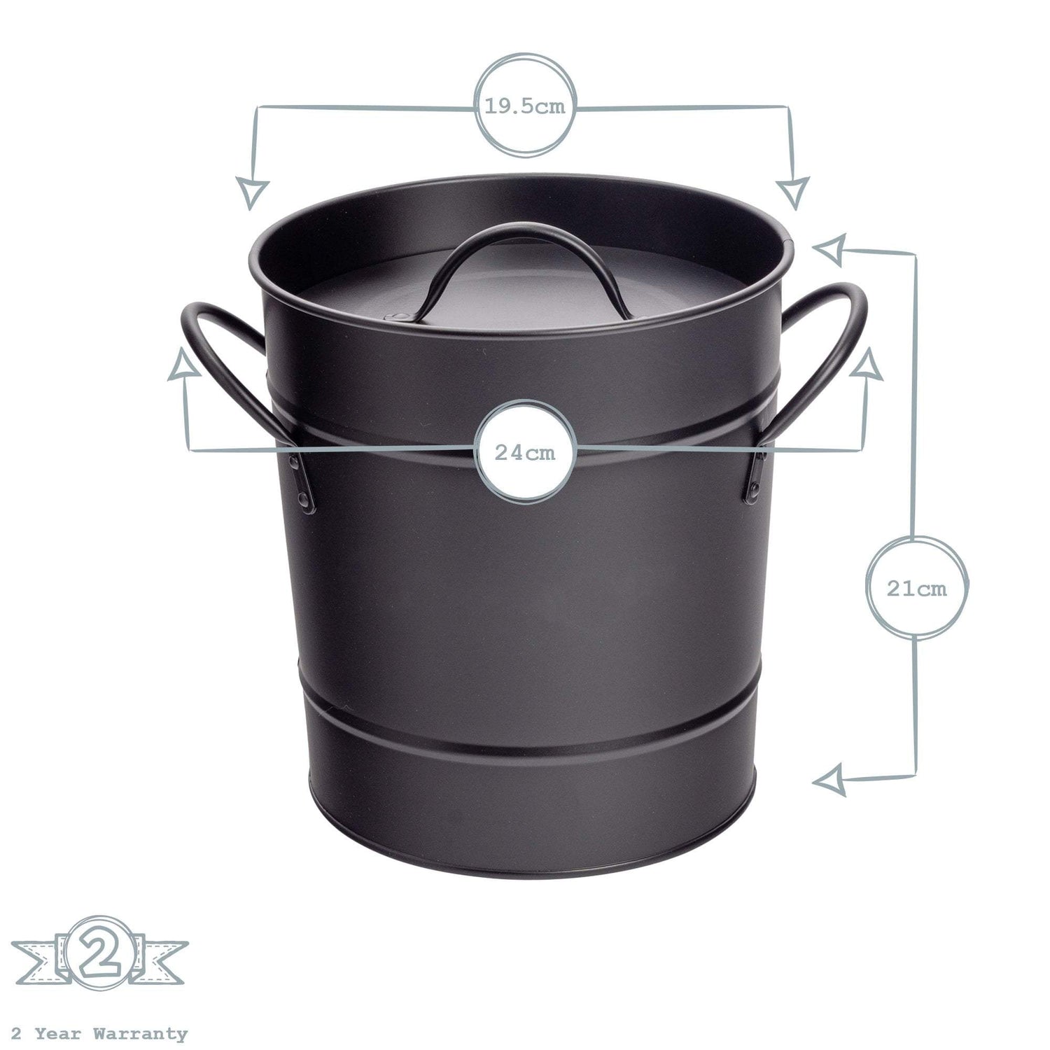 Harbour Housewares Vintage Metal Kitchen Compost Bin With Lid - Black