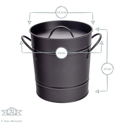 Harbour Housewares Vintage Metal Kitchen Compost Bin With Lid - Black