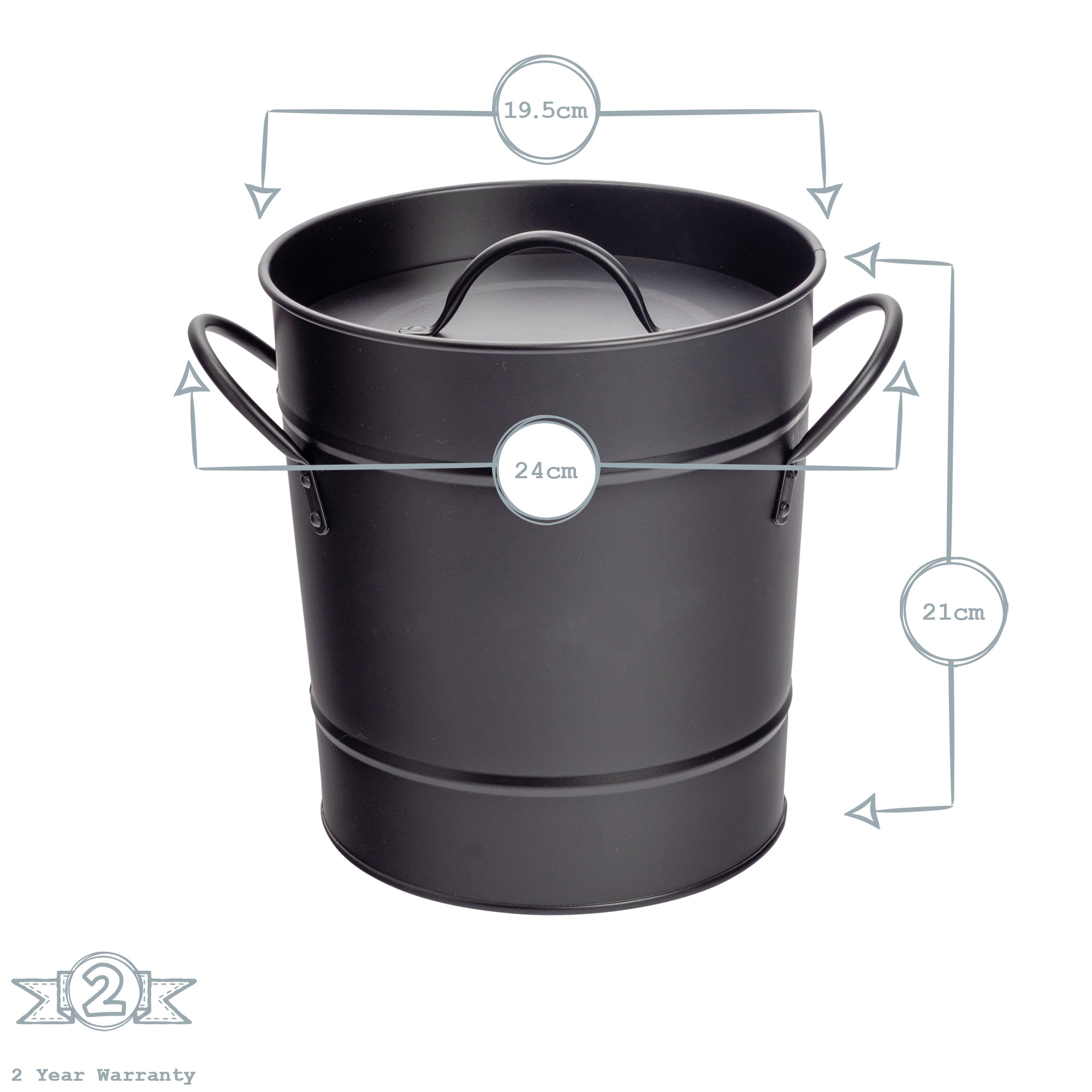 Ice Bucket with Lid &amp; Scoop - Black