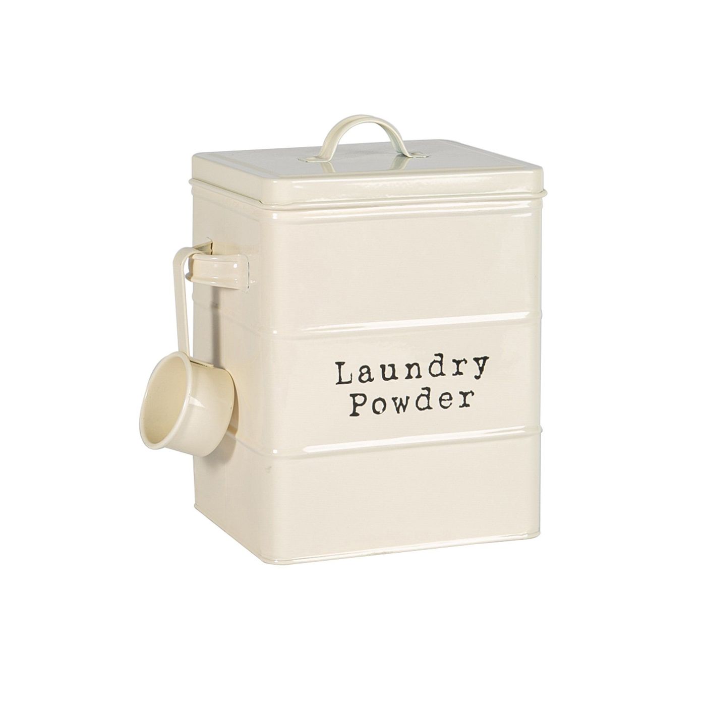 Harbour Housewares Vintage Metal Washing Powder Storage Tin - Grey