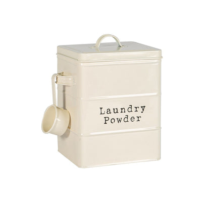 Harbour Housewares Vintage Metal Washing Powder Storage Tin - Grey