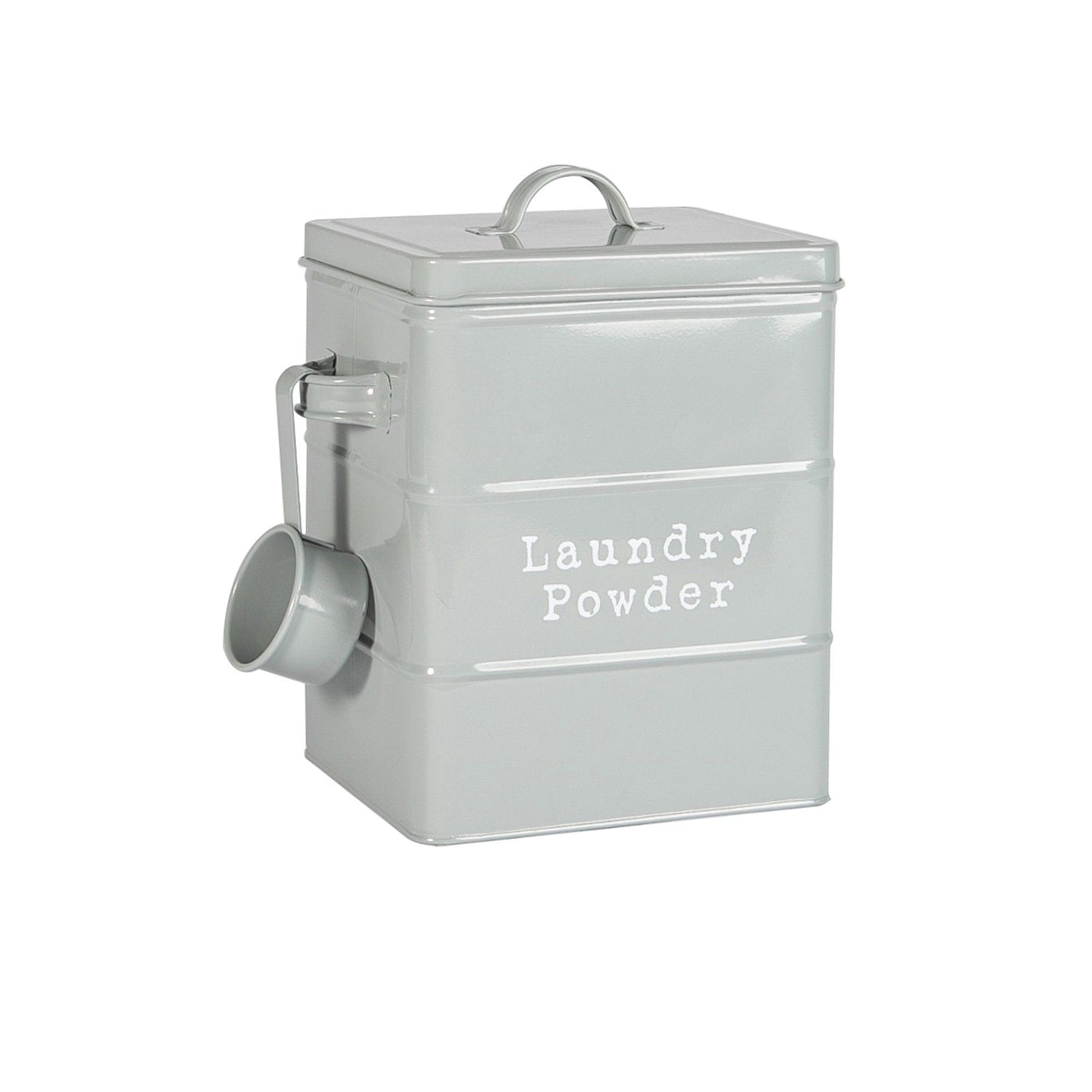 Harbour Housewares Vintage Metal Washing Powder Storage Tin - Grey