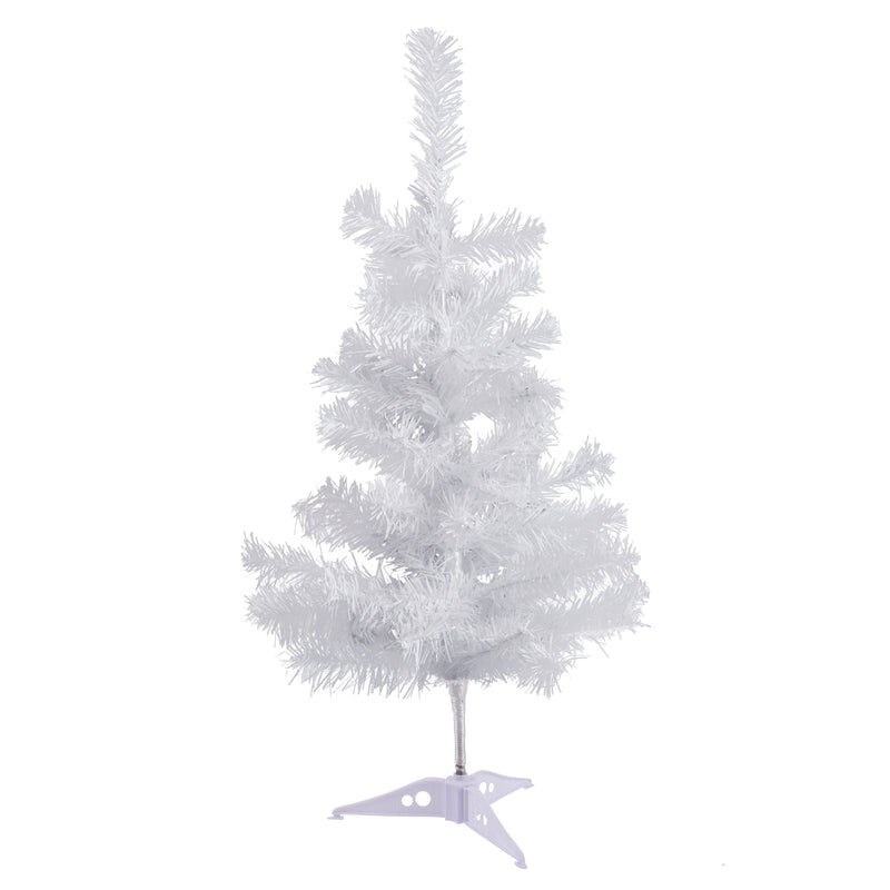 Harbour Housewares Artificial Pine Christmas Tree With Stand - White - 2ft