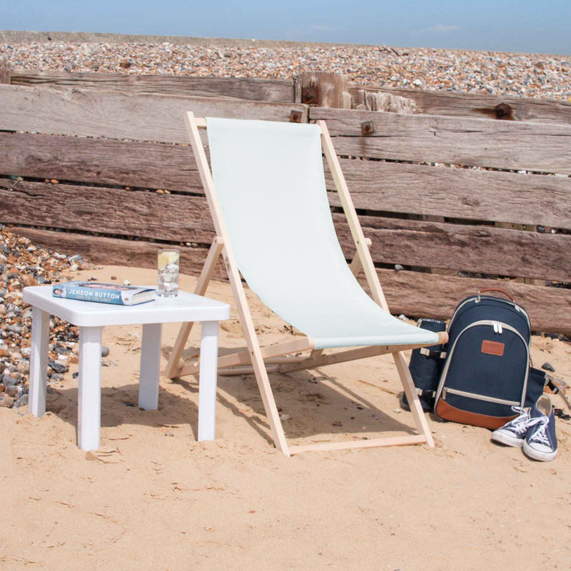 Harbour Housewares Beach Deck Chair - Mustard with Beech Wood Frame
