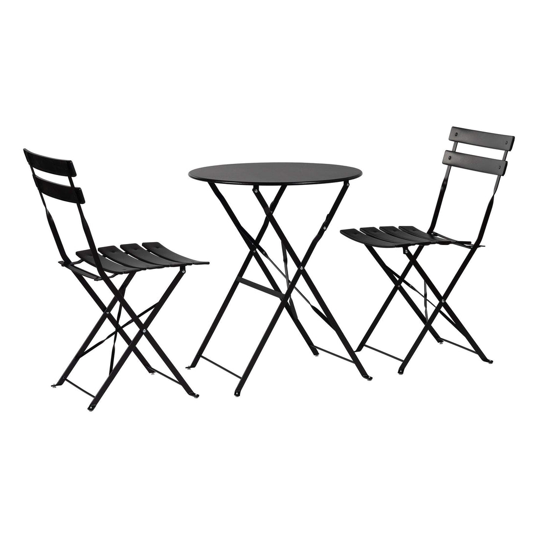 Harbour Housewares 3 Piece Sussex Bistro Set - Round - Black