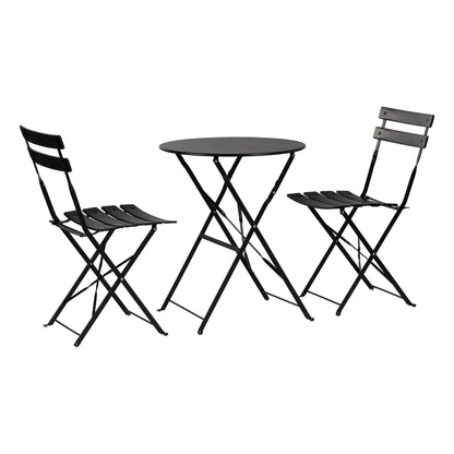 Harbour Housewares 3 Piece Sussex Bistro Set - Round - Black
