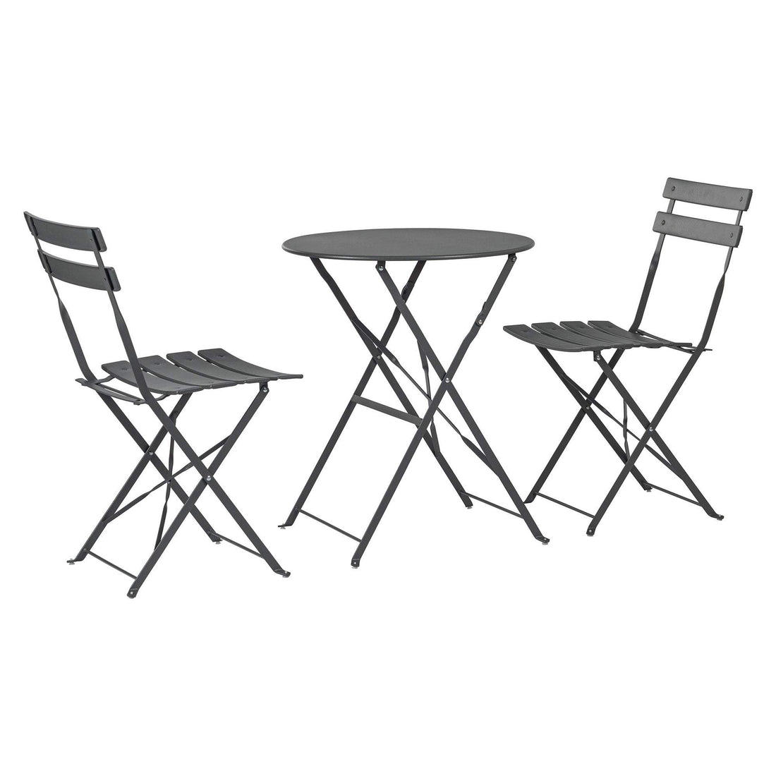 Harbour Housewares 3 Piece Sussex Bistro Set - Round - Grey