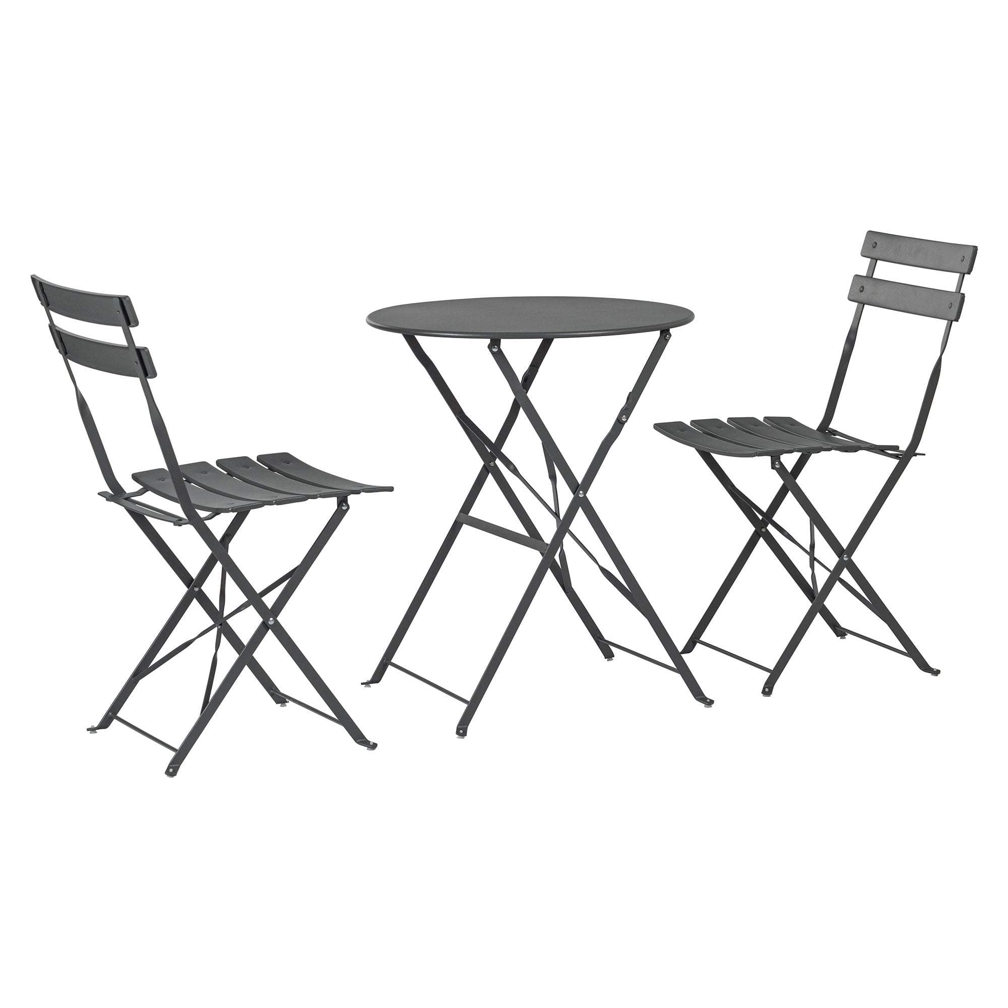Harbour Housewares 3 Piece Sussex Bistro Set - Round - Grey