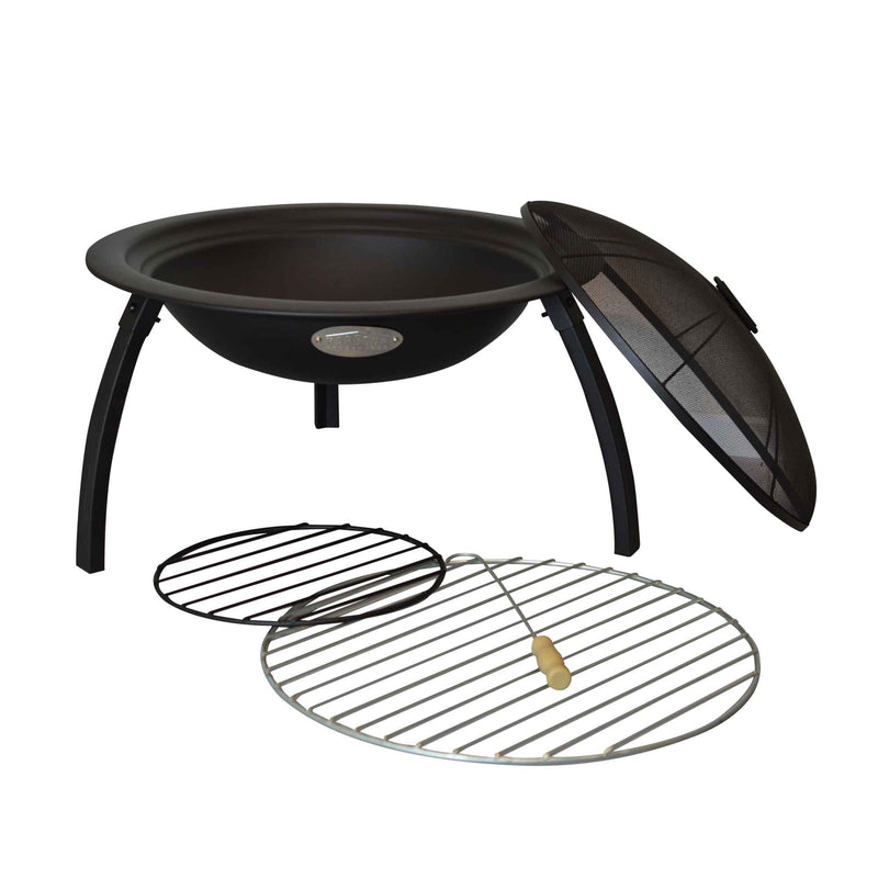 Harbour Housewares Fire Pit Patio Heater and Grill - 54cm Diameter