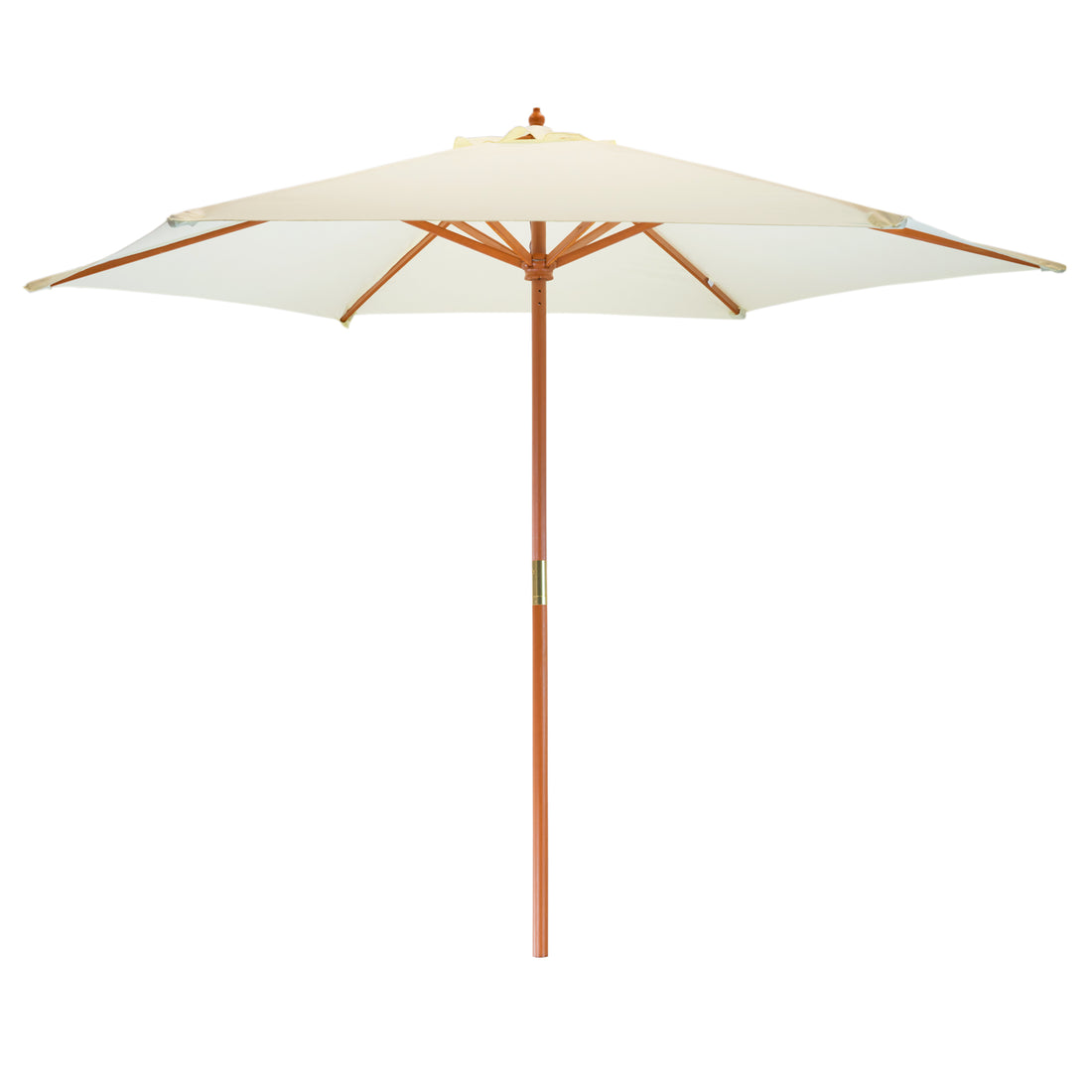 Harbour Housewares Garden Parasol - Wooden Frame - Stone