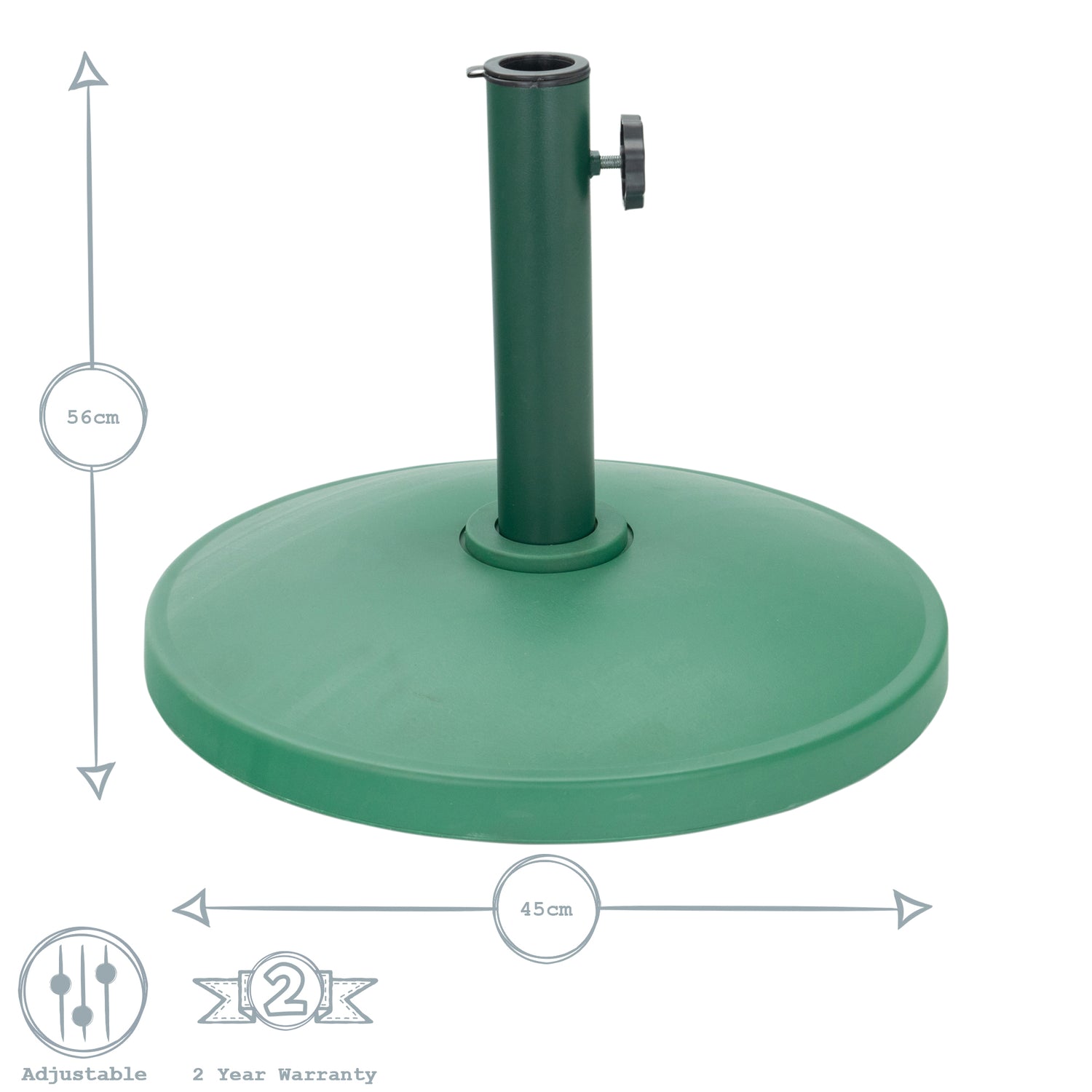 Harbour Housewares Garden Parasol Base - Concrete Filled