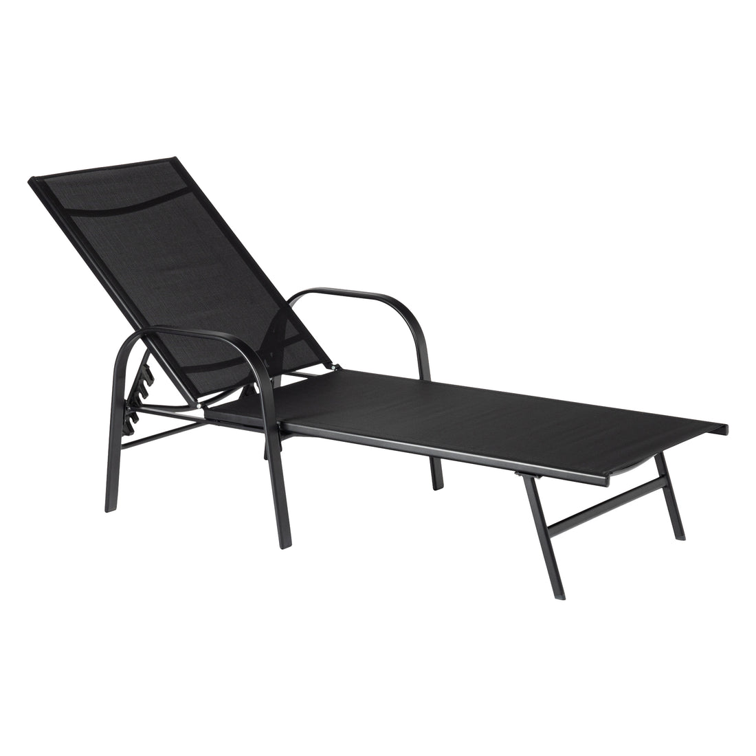 Harbour Housewares Sussex Adjustable Garden Sun Lounger Bed - Black