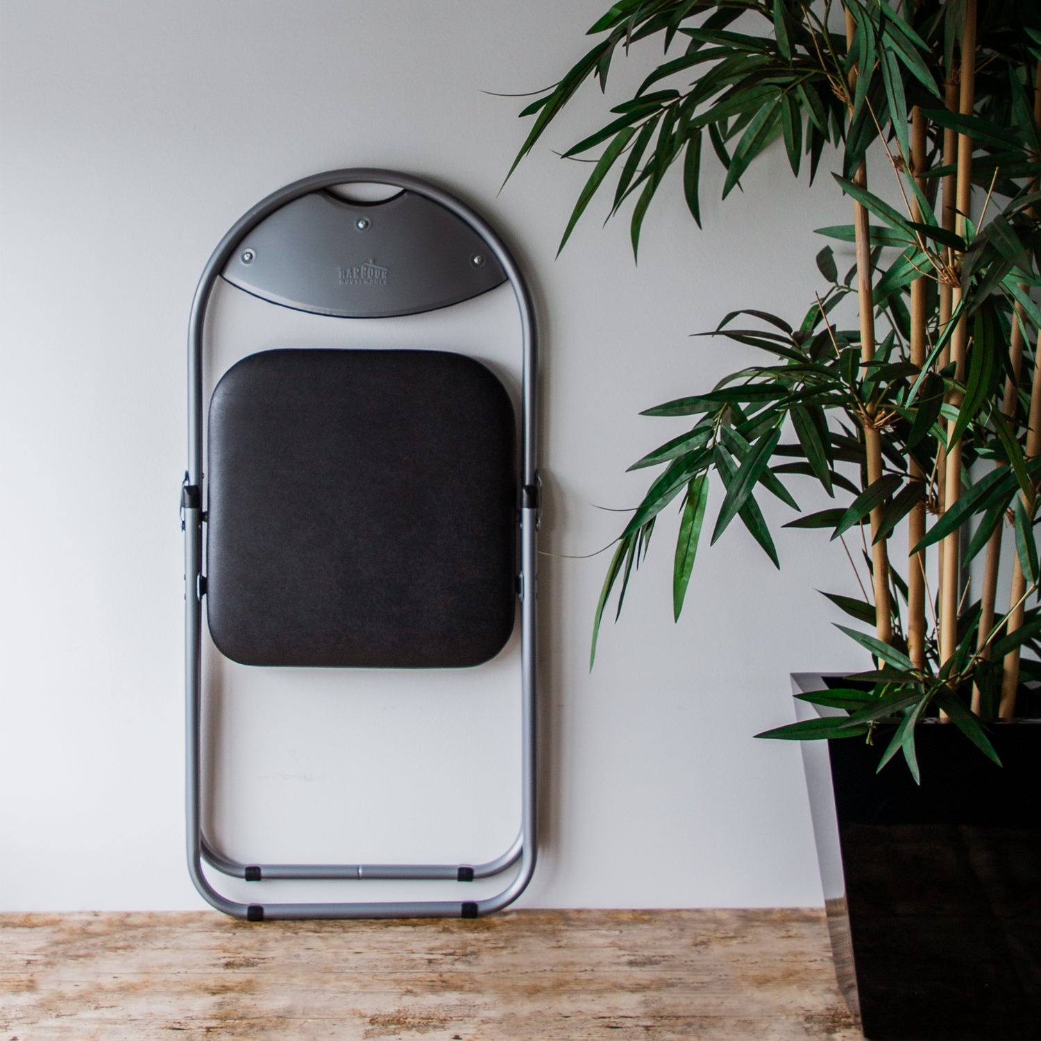 Harbour Housewares Black Padded, Folding, Desk Chair
