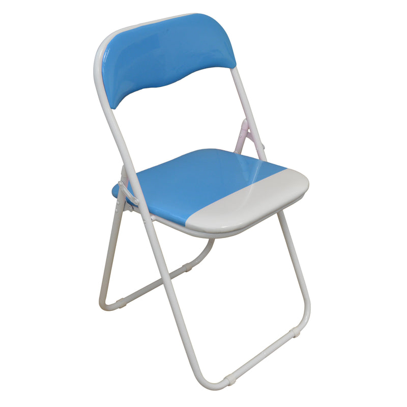 Harbour Housewares Baby Blue / White Padded, Folding, Desk Chair