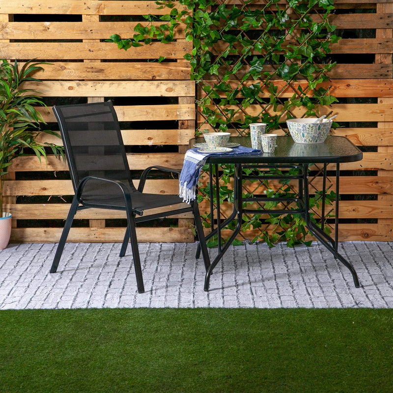 Harbour Housewares Texteline Canvas Garden Chair - Black