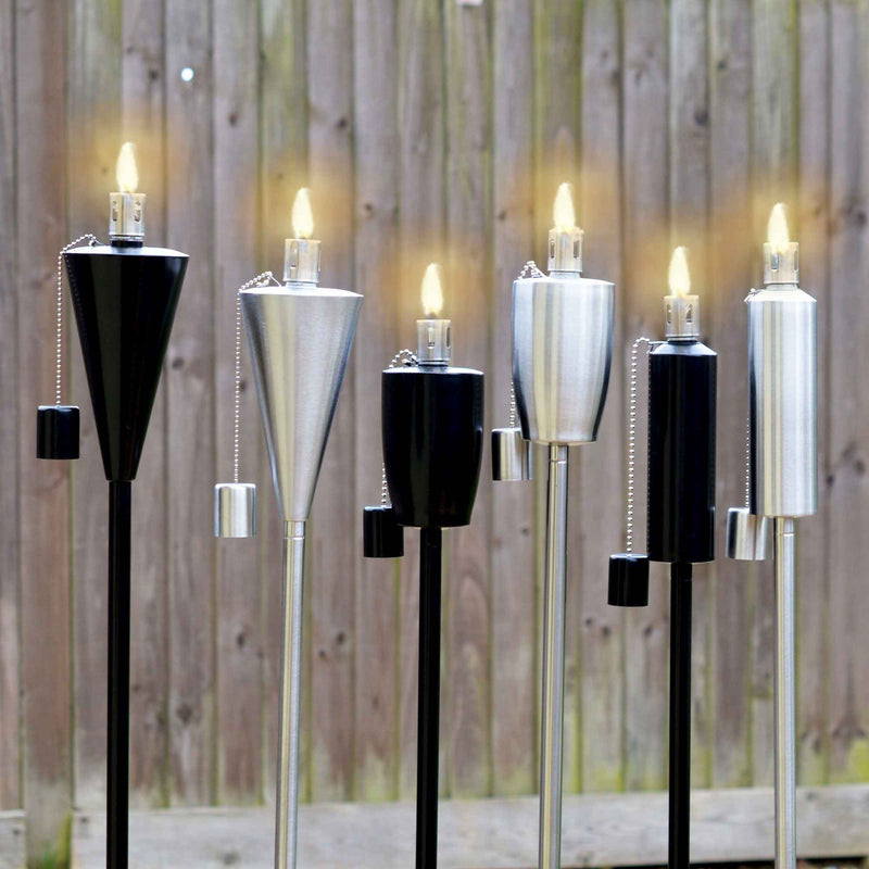 Harbour Housewares Outdoor Fire Torches - Silver - Triangle Design
