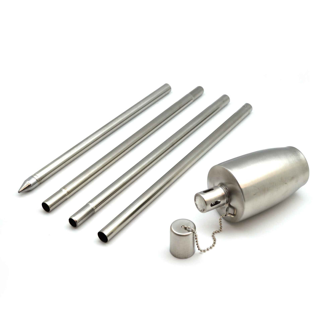 Harbour Housewares Outdoor Fire Torches - Silver - Round Design