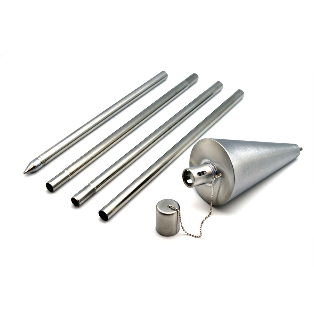 Harbour Housewares Outdoor Fire Torches - Silver - Triangle Design