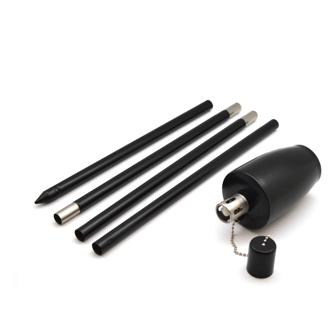 Harbour Housewares Outdoor Fire Torches - Black - Barrel Design