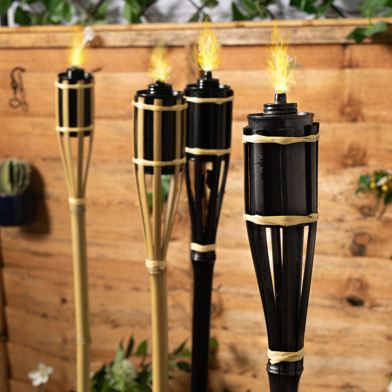 Harbour Housewares Bamboo Garden Tiki Torch - Natural