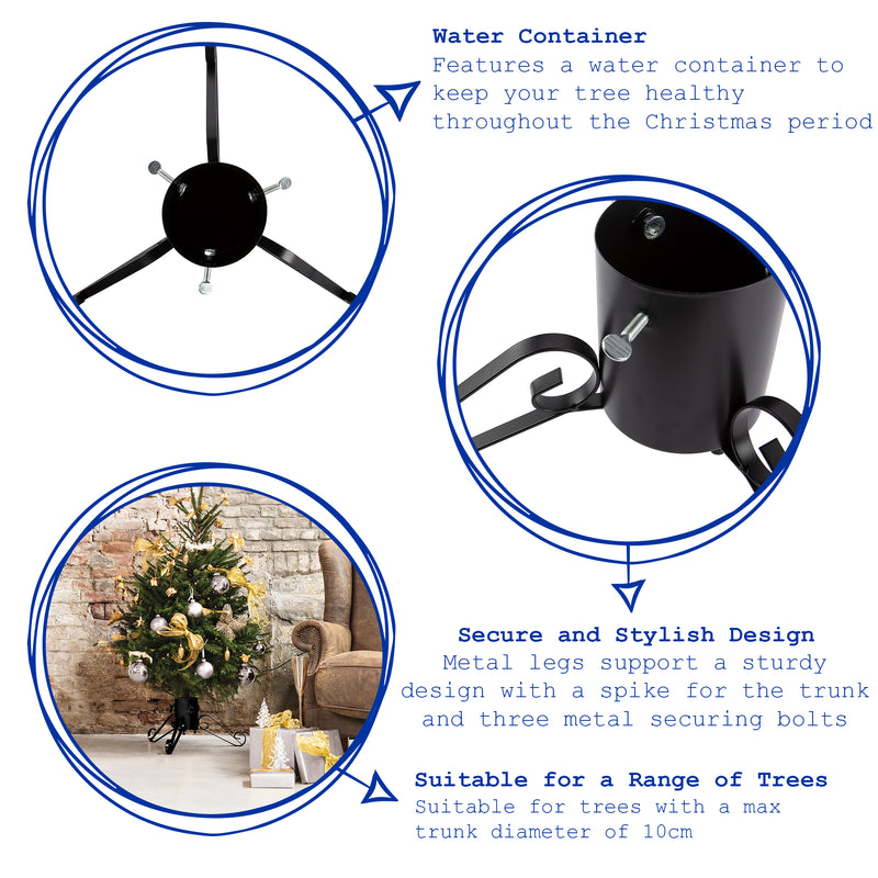 Black Traditional Christmas Tree Stand - By Harbour Housewares