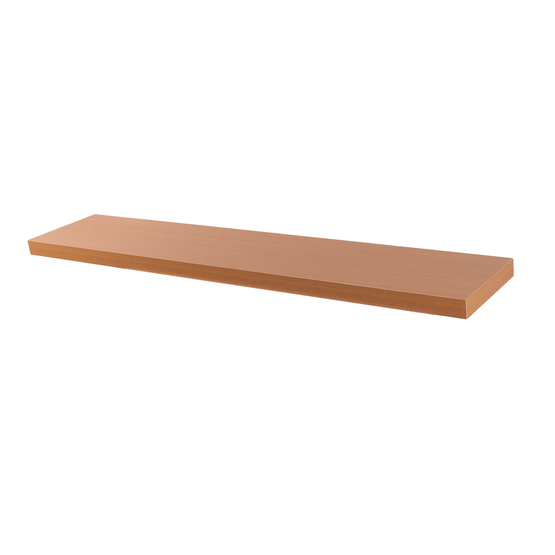 Harbour Housewares Large Rectangular Wooden Floating Wall Shelf - 120cm - Natural Beech