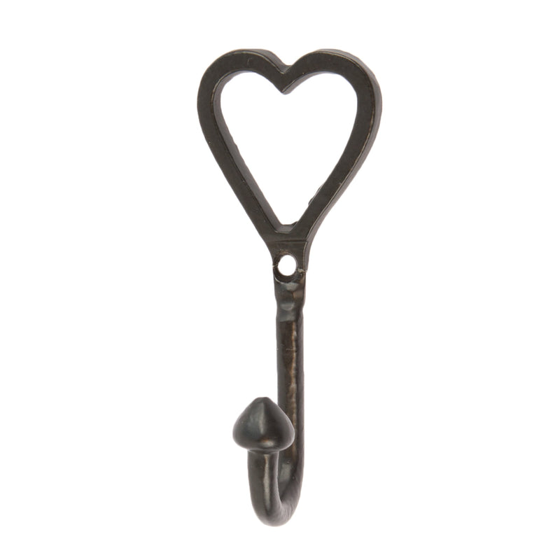 Single Heart Hook - W40mm x H100mm - Black