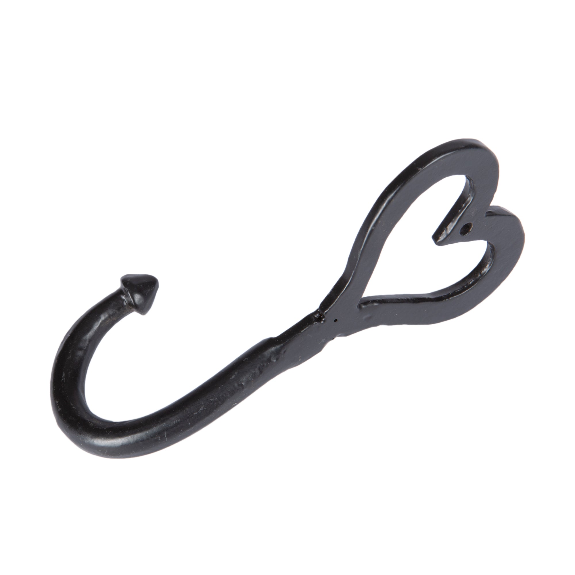 Single Heart Hook - W65mm x H130mm - Black