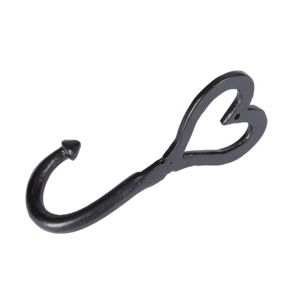 Single Heart Hook - W65mm x H130mm - Black