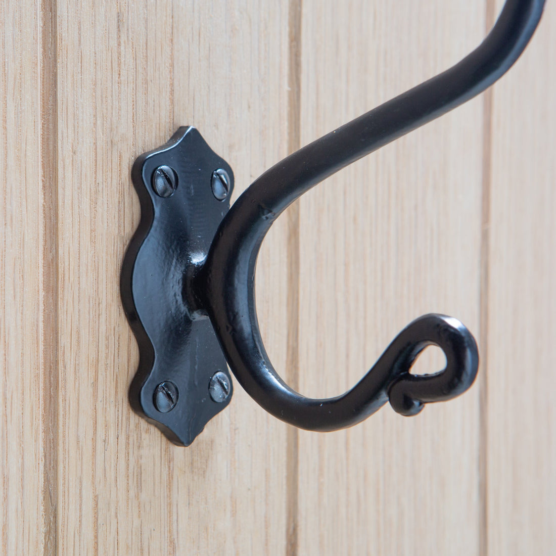 Curly Hat &amp; Coat Hook - W40mm x H140mm - Black