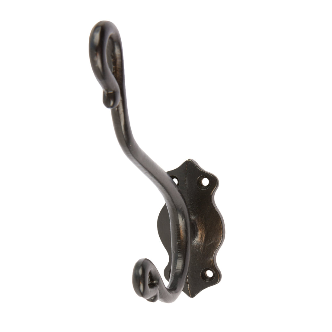 Curly Hat &amp; Coat Hook - W40mm x H140mm - Black