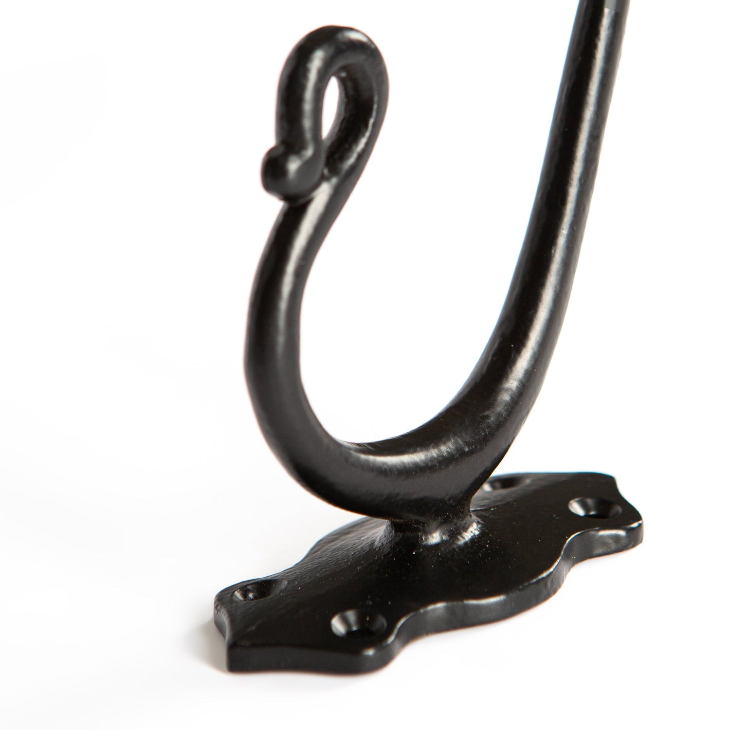 Curly Hat &amp; Coat Hook - W40mm x H140mm - Black