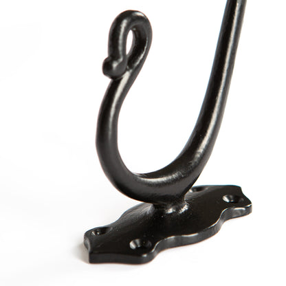 Curly Hat &amp; Coat Hook - W40mm x H140mm - Black