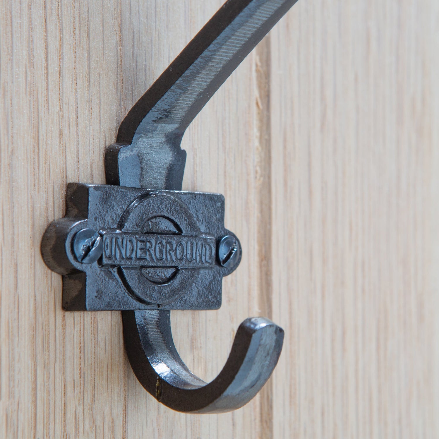 London Underground Hat &amp; Coat Hook - W55mm x H100mm - Raw
