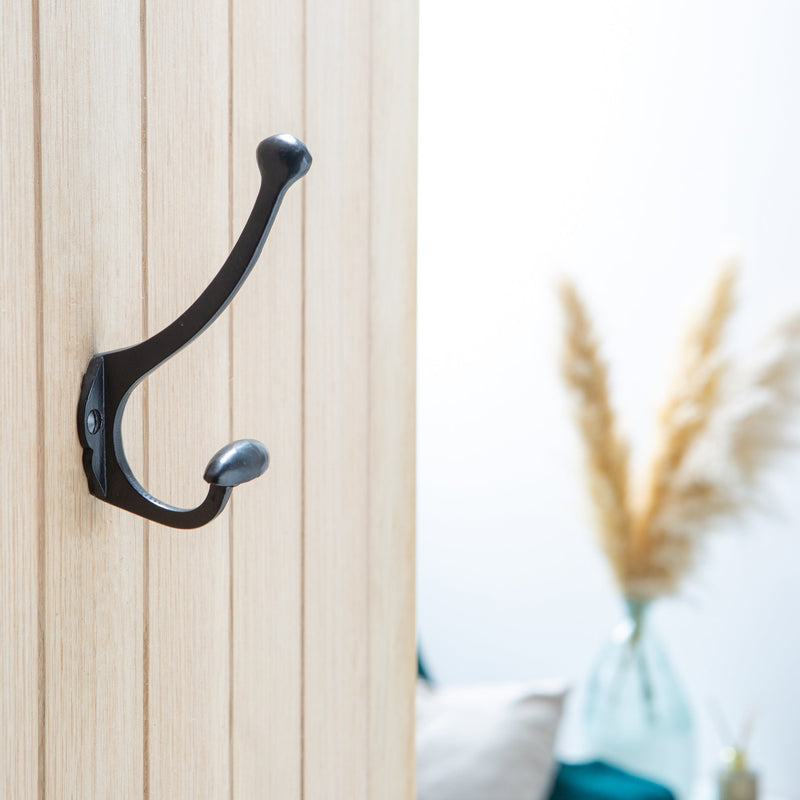 Bowler and Coat Hook - W45mm x H130mm - Black