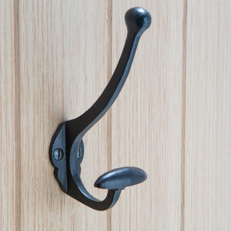 Bowler and Coat Hook - W45mm x H130mm - Black