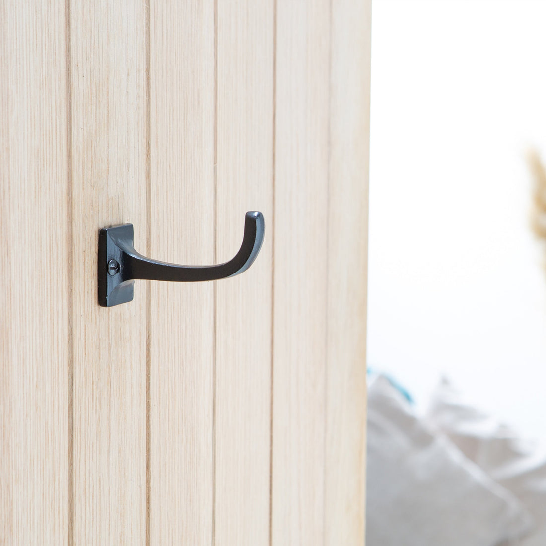 Square Back Curved Hook - W30mm x H45mm - Black