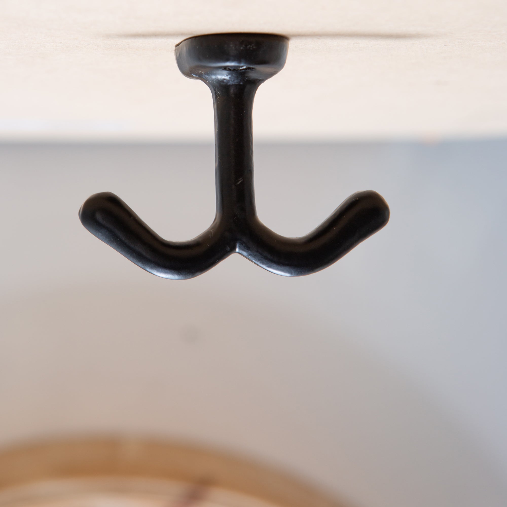 Double Ceiling Hook - W80mm x H60mm - Black