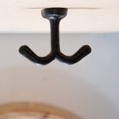 Double Ceiling Hook - W80mm x H60mm - Black
