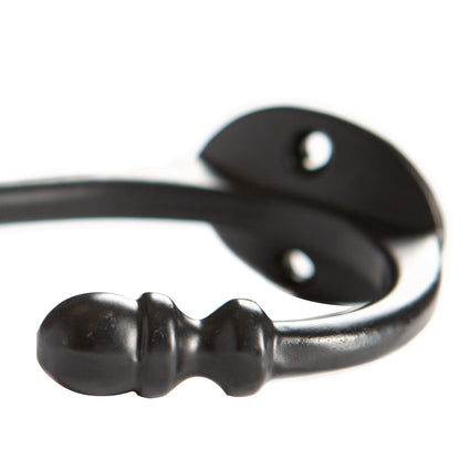 Ceramic Flower Hat &amp; Coat Hook - W30mm x H140mm - Black