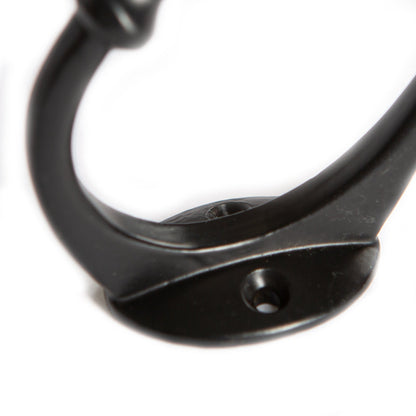 Ceramic Flower Hat &amp; Coat Hook - W30mm x H140mm - Black