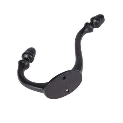 Antique Deco Hat &amp; Coat Hook - W30mm x H135mm - Black