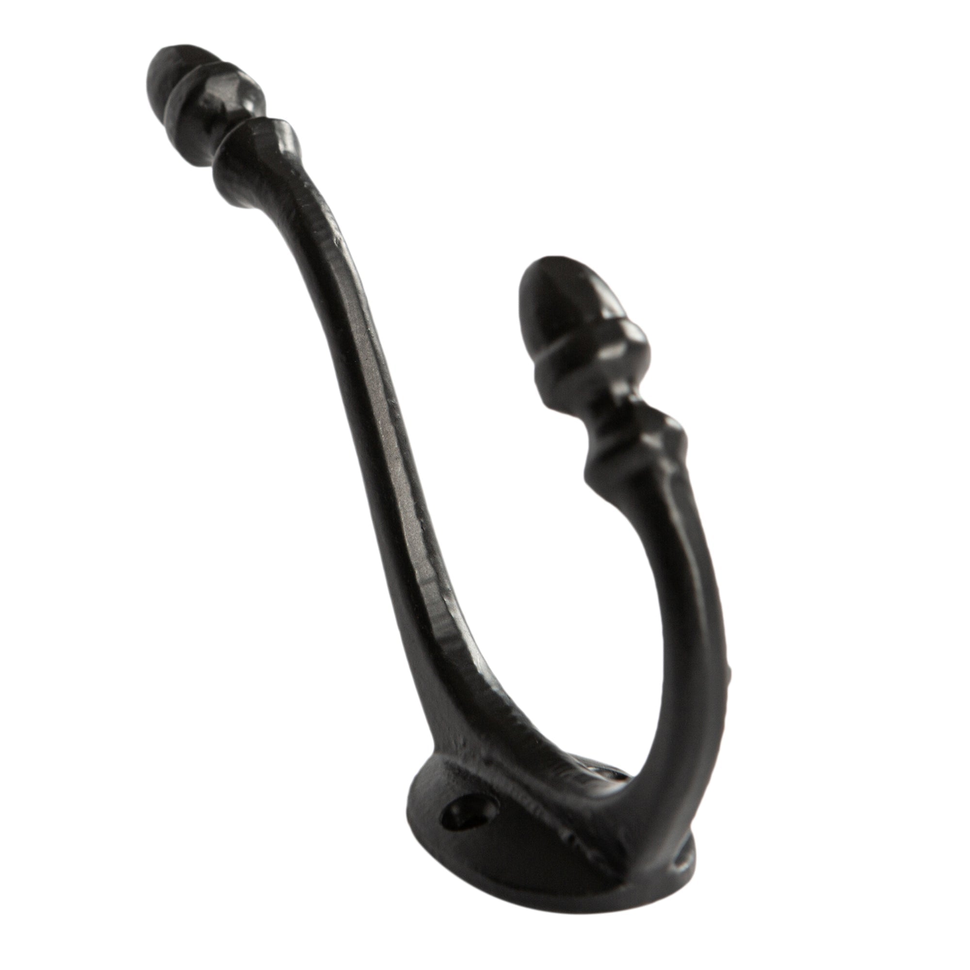 Antique Deco Hat &amp; Coat Hook - W30mm x H135mm - Black