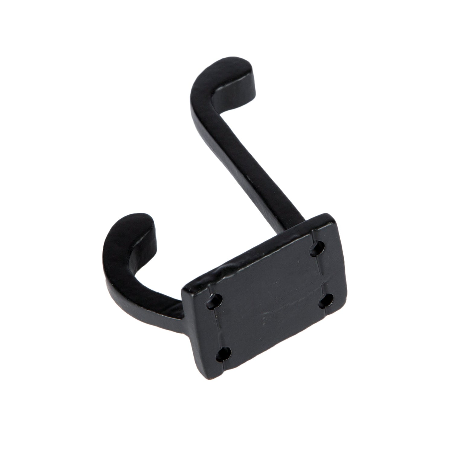 Rectangular Plate Rounded Hat &amp; Coat Hook - W30mm x H85mm - Black